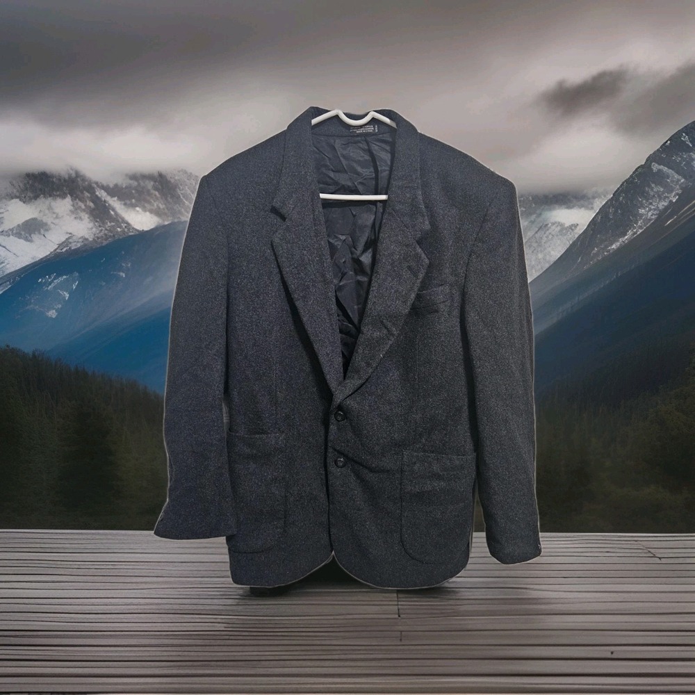 Vintage GGG‎ Gray Blazer Cashmere Wool Blend Men's 40L Jacket Formal Dress